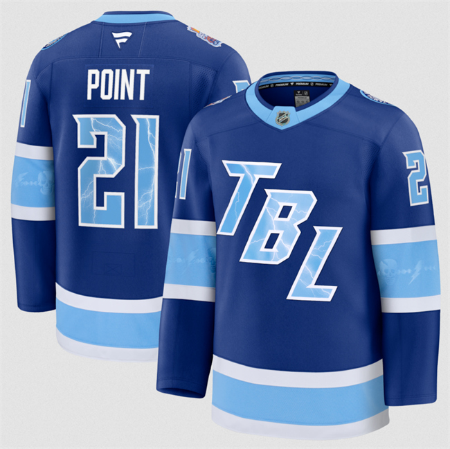 Men's Tampa Bay Lightning #21 Brayden Point Blue 2026 Stadium Series Stitched Jersey
